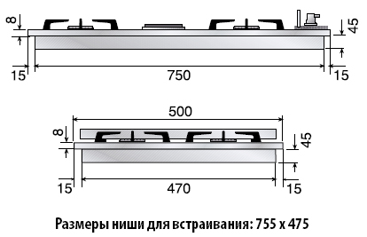 Варочная панель Ilve H380CNV Stainless-Steel (preview 2)