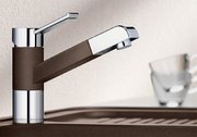 Смеситель Blanco Zenos-S chrome/Silgranit темная скала фото 4